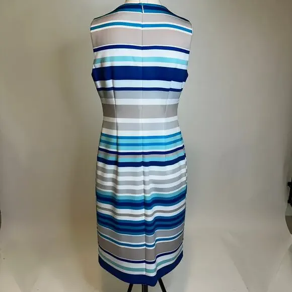 Calvin Klein Blue Striped Midi Dress - Picture 6 of 11